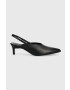 Calvin Klein Kožené ihličky HW0HW01345 GEO STIL SLINGBACK PUMP 50 čierna farba s otvorenou pätou - Pepit.sk