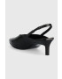 Calvin Klein Kožené ihličky HW0HW01345 GEO STIL SLINGBACK PUMP 50 čierna farba s otvorenou pätou - Pepit.sk