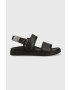 Calvin Klein Kožené sandále BACK STRAP SANDAL LTH pánske čierna farba HM0HM00946 - Pepit.sk