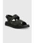 Calvin Klein Kožené sandále BACK STRAP SANDAL LTH pánske čierna farba HM0HM00946 - Pepit.sk