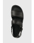 Calvin Klein Kožené sandále BACK STRAP SANDAL LTH pánske čierna farba HM0HM00946 - Pepit.sk