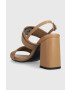 Calvin Klein Kožené sandále BLOCK HL SANDAL 85HH W/HW béžová farba HW0HW01486 - Pepit.sk