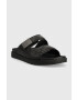 Calvin Klein Kožené šľapky DOUBLE STRAP SANDAL pánske čierna farba HM0HM00945 - Pepit.sk