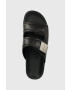 Calvin Klein Kožené šľapky DOUBLE STRAP SANDAL pánske čierna farba HM0HM00945 - Pepit.sk