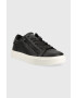 Calvin Klein Kožené tenisky Low Top Lace Up W/Zip Low Top Lace Up W/zip čierna farba - Pepit.sk