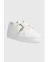 Calvin Klein Kožené tenisky Flatform Cupsole Lace Up biela farba - Pepit.sk