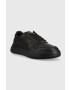 Calvin Klein Kožené tenisky HM0HM00992 LOW TOP LACE UP PIPING čierna farba - Pepit.sk