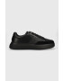 Calvin Klein Kožené tenisky LOW TOP LACE UP LTH čierna farba HM0HM01047 - Pepit.sk