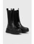 Calvin Klein Kožené topánky chelsea PITCHED CHELSEA BOOT dámske čierna farba na platforme HW0HW01686 - Pepit.sk