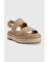 Calvin Klein Sandále FLATFORM WEDGE - HE dámske biela farba na platforme HW0HW01497 - Pepit.sk