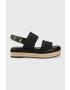 Calvin Klein Sandále FLATFORM WEDGE - HE dámske čierna farba na platforme HW0HW01497 - Pepit.sk