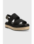 Calvin Klein Sandále FLATFORM WEDGE - HE dámske čierna farba na platforme HW0HW01497 - Pepit.sk