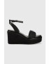 Calvin Klein Sandále WEDGE 50HH W/HW - JQ dámske čierna farba na kline HW0HW01490 - Pepit.sk