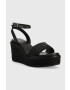 Calvin Klein Sandále WEDGE 50HH W/HW - JQ dámske čierna farba na kline HW0HW01490 - Pepit.sk