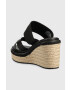 Calvin Klein Šľapky WEDGE 50HH - HE dámske čierna farba na kline HW0HW01498 - Pepit.sk