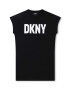 DKNY Dievčenské šaty čierna farba mini áčkový strih - Pepit.sk