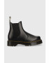 Dr. Martens Kožené topánky chelsea 2976 Bex Squared DM27888001-Black dámske čierna farba na plochom podpätku - Pepit.sk