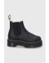 Dr. Martens Kožené topánky Chelsea Quad FL 2976 25635001-Black.Pisa dámske čierna farba na platforme zateplené - Pepit.sk