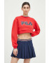 Fila Mikina x Hailey Bieber dámska červená farba s potlačou - Pepit.sk