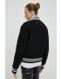 Filling Pieces Vlnená bunda bomber Varsity Jacket čierna farba prechodná oversize 81422201863 - Pepit.sk