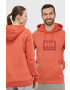 Helly Hansen Bavlnená mikina 53289-597 oranžová farba s kapucňou s potlačou - Pepit.sk