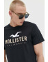 Hollister Co. Bavlnené tričko čierna farba s nášivkou - Pepit.sk