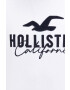 Hollister Co. Bavlnené tričko pánsky biela farba s nášivkou - Pepit.sk