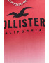 Hollister Co. Bavlnené tričko červená farba vzorované - Pepit.sk