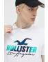 Hollister Co. Bavlnené tričko fialová farba - Pepit.sk