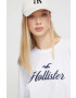 Hollister Co. Tričko s dlhým rukávom dámsky biela farba - Pepit.sk