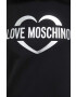 Love Moschino Mikina dámska čierna farba s kapucňou s potlačou - Pepit.sk