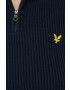 Lyle & Scott Sveter s prímesou vlny dámsky tmavomodrá farba teplý - Pepit.sk