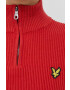 Lyle & Scott Sveter s prímesou vlny dámsky červená farba teplý - Pepit.sk