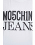 Moschino Jeans Bavlnené tričko biela farba - Pepit.sk