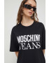 Moschino Jeans Bavlnené tričko čierna farba - Pepit.sk