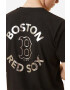 New Era Bavlnené tričko Boston Red Sox Metallic Print 12893117-black čierna farba s potlačou - Pepit.sk