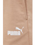 Puma Šortky Essentials dámske béžová farba jednofarebné vysoký pás - Pepit.sk