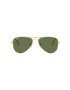 Ray-Ban Detské slnečné okuliare Junior Aviator zelená farba 0RJ9506S-Polarized - Pepit.sk