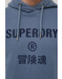 Superdry Bavlnená mikina pánska tmavomodrá farba s nášivkou - Pepit.sk