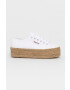 Superga Espadrilky biela farba na platforme - Pepit.sk