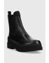 Tommy Hilfiger Členkové topánky FEMININE FELT CHELSEA BOOTIE dámske čierna farba na plochom podpätku zateplené FW0FW07655 - Pepit.sk