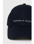 Tommy Hilfiger Detská bavlnená šiltovka čierna farba s nášivkou - Pepit.sk