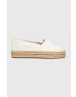 Tommy Hilfiger Espadrilky TH EMBROIDERED FLATFORM béžová farba na platforme FW0FW07014 - Pepit.sk