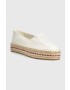 Tommy Hilfiger Espadrilky TH EMBROIDERED FLATFORM béžová farba na platforme FW0FW07014 - Pepit.sk