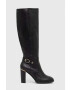 Tommy Hilfiger Kožené čižmy Belt High Heel Longboot - Pepit.sk