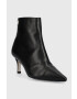 Tommy Hilfiger Kožené členkové topánky FW0FW06837 POINTY HEEL BOOT dámske čierna farba na vysokom podpätku - Pepit.sk