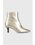 Tommy Hilfiger Kožené členkové topánky FW0FW07048 POINTY HEEL BOOT GOLD - Pepit.sk