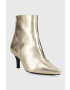 Tommy Hilfiger Kožené členkové topánky FW0FW07048 POINTY HEEL BOOT GOLD - Pepit.sk