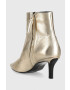 Tommy Hilfiger Kožené členkové topánky FW0FW07048 POINTY HEEL BOOT GOLD - Pepit.sk