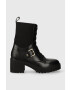 Tommy Hilfiger Kožené členkové topánky TOMMY BELT LEATHER BOOT dámske čierna farba na podpätku FW0FW07526 - Pepit.sk